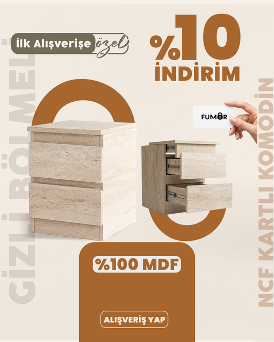 Fumor Gizli Bölmeli Kapaklı NFC Kartlı Komodin: Güvenlik ve Şıklığın Mükemmel Uyumu