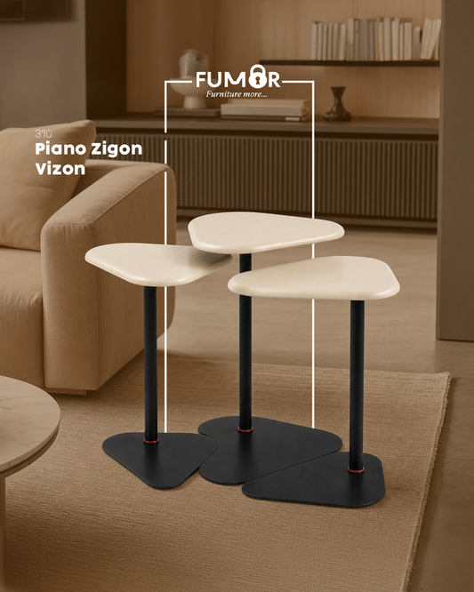 Piano 3'lü Zigon Sehpa Vizon