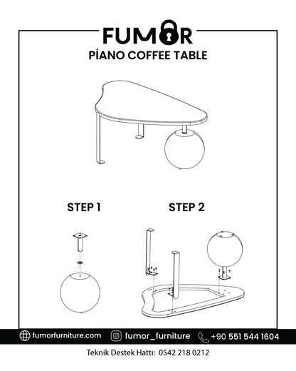 Piano Orta Sehpa