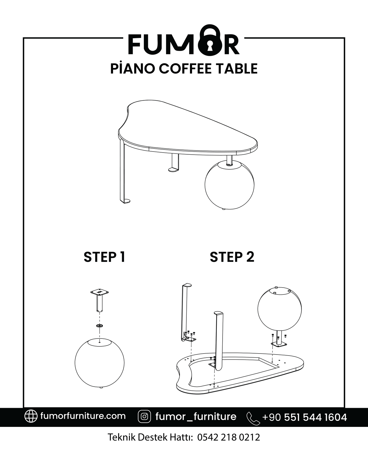 Piano Orta Sehpa