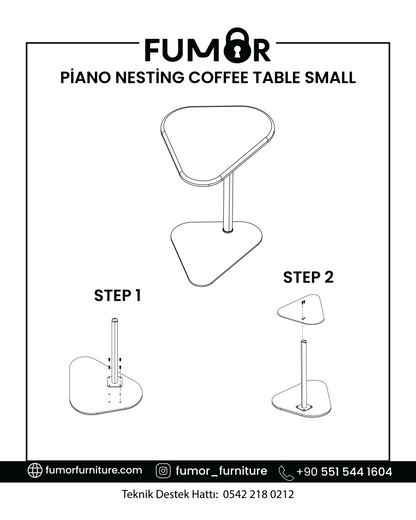 Piano 3'lü Zigon Sehpa