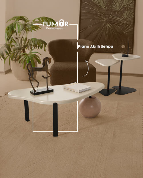 Piano Orta Sehpa Ve Zigon Sehpa Set