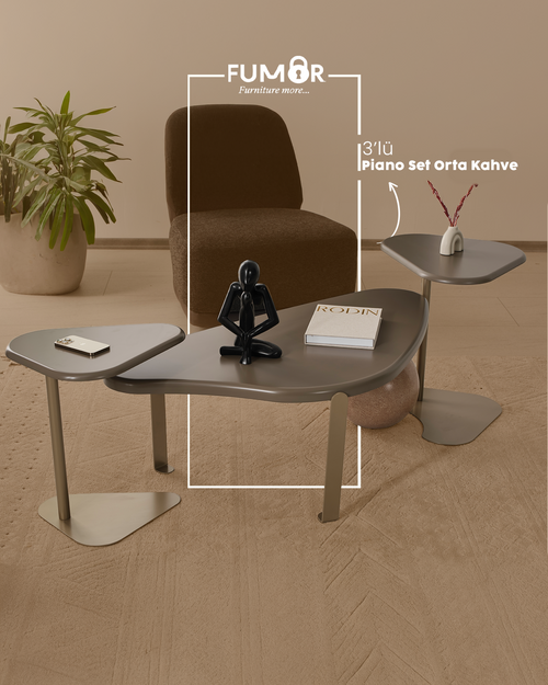 Piano Orta Sehpa Ve Zigon Sehpa Set