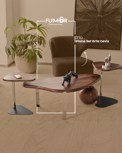 Piano Orta Sehpa Ve Zigon Sehpa Set